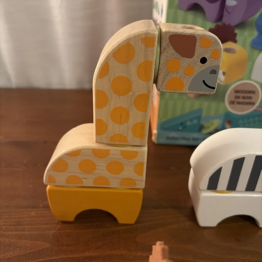 Melissa & Doug Snap & Play Mix‎ & Match Jungle Animal Block Set (34 PCs)